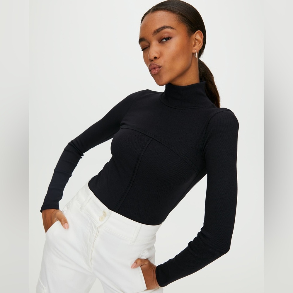Aritiza Wilfred Free Moon Turtleneck Black Top Size Xs Worn Once